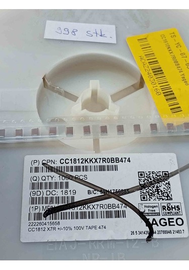 Cc1812kkx7r0bb474 Yageo 100v 0.47uf X7r 10% 1812 100 Adet