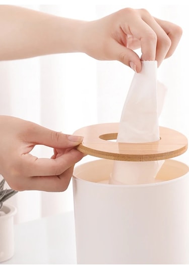 Stil C-1-peçete Kutuları Tutucu Kağit Kutu Araba Doku Kutuları Kapaklı Kağıt Ambalaj Depolama Dekoratif Kutu Ahşap Bambu Konteyner