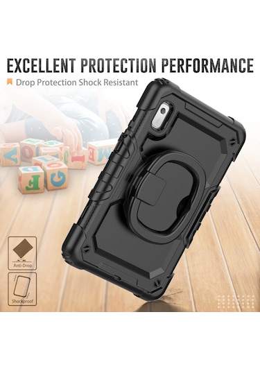 Lenovo Uyumlu Tab M9 / Lenovo Uyumlu K9 Tb310 Kickstand Case Pc+silikon Tablet Kılıf Omuz Kayışı