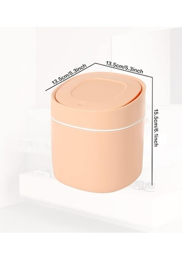 Fastbuy Kapaklı Küçük Masaüstü Çöp Kutusu, Yatak Odası Kağıt Çöp Kutusu
