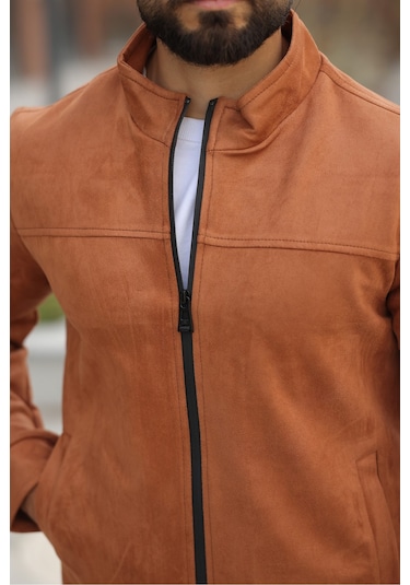 Basic Baharlık Süet Ceket - Sade Ve Şık Stil Taba Süet