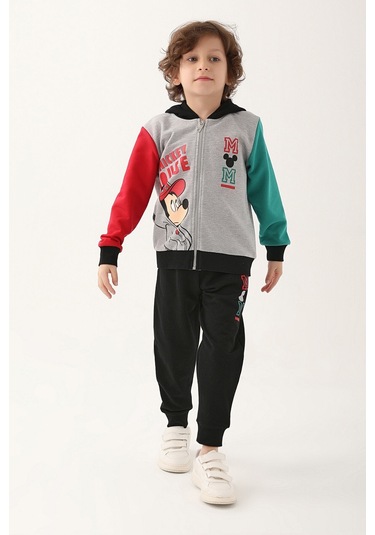 Mickey Mouse D4818-3 Çocuk  Gri Melanj Eşofman Takımı