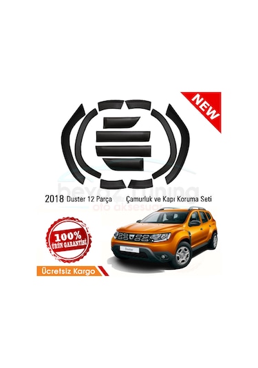 Dacia Duster Dodik Seti Çamurluk Kapı Çıtası Kaplaması 2018 Sonra Düz