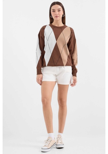 Gabria Baklava Desen Kazak Kahverengi