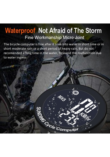 Aubyhe Bisiklet Hızı Ve Mesafe Ölçer, 16 Fonksiyonlu, Arka Işık Sürekli Açık, Spor Ve Günlük Kullanım İçin İngilizce Ekranlı Kompakt Sayaç Siyah