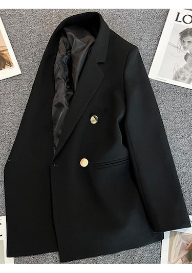 Novahub Siyah İlkbahar Sonbahar Kadın Ceketi Şık Zarif Rahat Spor Kadın Takım Elbise Kore Moda Lüks Ceket Kadınlar İçin Blazers M Siyah - M Siyah