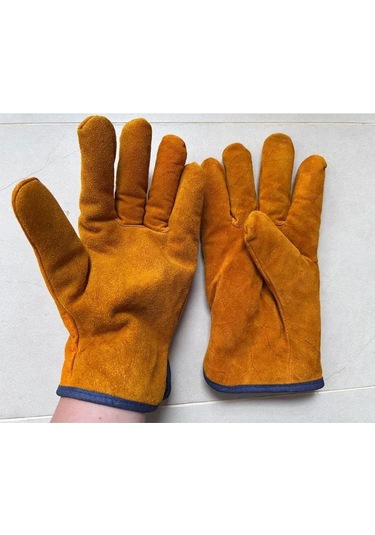 Yuntech01 Islaklık Önleyici 10 Mm Kalın Doğal Deri Savaşçı Eldiveni - Isıya Dayanıklı, Sıkma Ve Aşınmaya Dayanıklı, Çalışma/ev Kullanıma Uygun