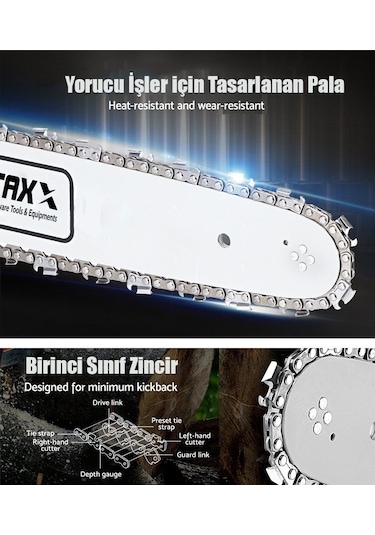 Ağaç Kesme Makinesi Benzinli Motorlu Testere 63cc 7.9hp Zinc .