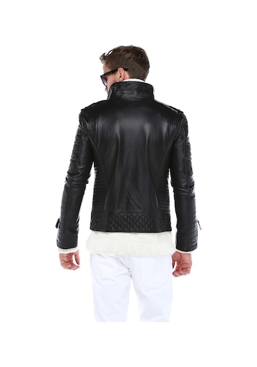 Derinss Leather Derinss Der117 Hakiki Deri Erkek Siyah Mont