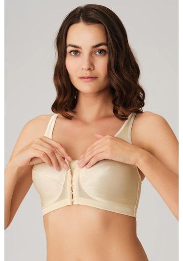 Toparlayıcı Minimizer Balensiz Desteksiz Dolgusuz Önden Açılan Sırt Destekli Medikal Sütyen Ten