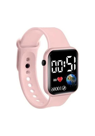 Trendooze Gaojunshop01 Beyaz Led Dijital Saat: Gri, Dünya/kalp, Silikon Kordon, Spor/günlük Kullanım Gri