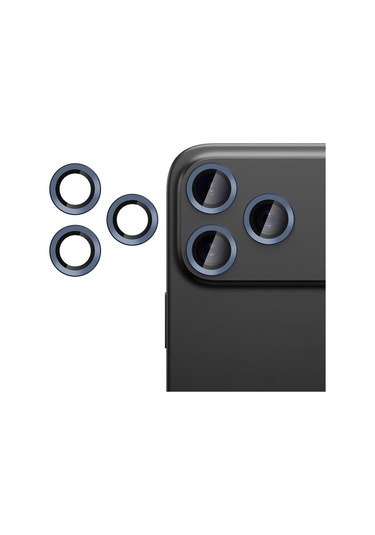 Nettech iPhone Uyumlu 17 Pro Uyumlu Safir Lens Kamera Cam Koruyucu - Lacivert