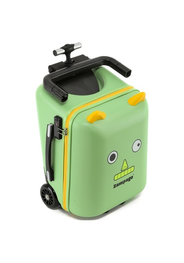 Monster Kids Ride-on Çocuk Valizi- Binilebilir, Düşme Engelleyici Yeşil