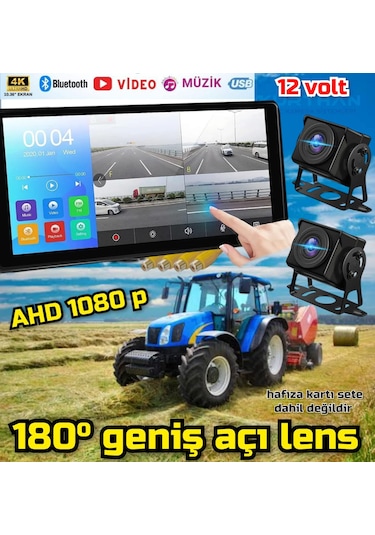 Dokunmatik Dvr 4k 1080p Video Müzik 2 Adet Ahd 180 Derece Kamera