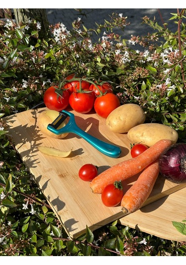 Solingen Pırıltılı Turkuaz Sapan Soyacak Paslanmaz Alman Çeliği, Ergonomik Sap, Yüksek Keskinlik-254 Mavi