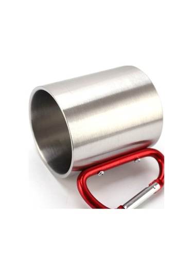 Dancemonkey 220ml Gümüş Gri Paslanmaz Çelik Kamp Kupası - Dayanıklı Ve Hafif Gri