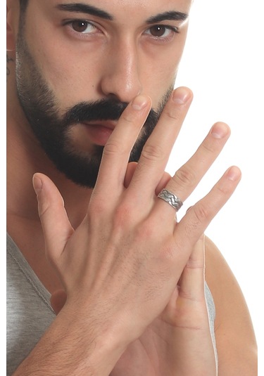 Labalaba Erkek Antik Gümüş Kaplama Ayarlanabilir Baklava Desenli Yüzük Gümüş