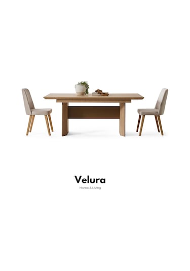 İpek Yemek Odası Takımı Yemek Masası + 4 Adet Sandalye Ceviz