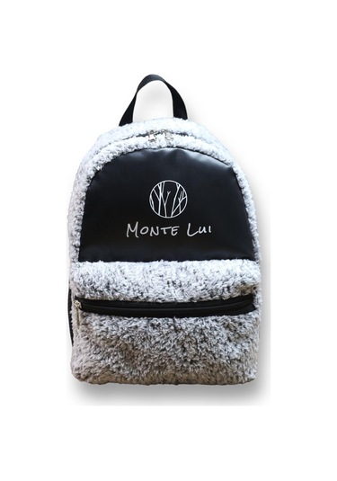 Monte Lui Mnt3637 Peluş Sırt Çantası Gri Kahverengi