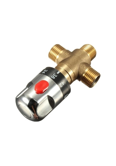 Bosphorusboutique02 Lebıhmurah Bf221 Pirinç Termostatik Lavabo Duş Vanası Sıcaklık Karıştırma Vanası Kahverengi Gümüş - Duş İçin Bide Gümüş - Kahverengi