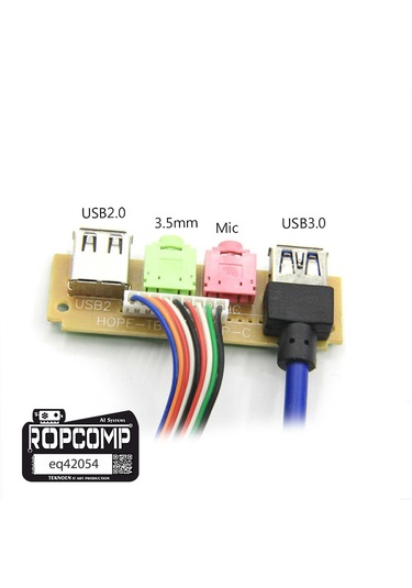 Ropcomp Pc Ön Panel Usb2/3 + 3.5mm Port Kulaklık + Mikrofon Kablo