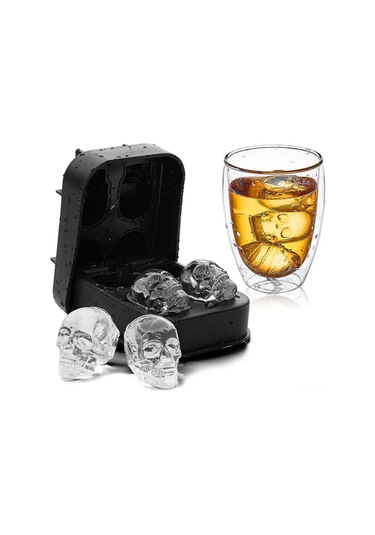 Wezone 2 Adet Kafa Şekilli Silikon Buzluk, 4 Bölmeli Ev Ve Bar Kullanıma Uygun, Yiyecek Grubu, Esnek Ve Temizlenmesi Kolay Buz Formu Çok Renkli