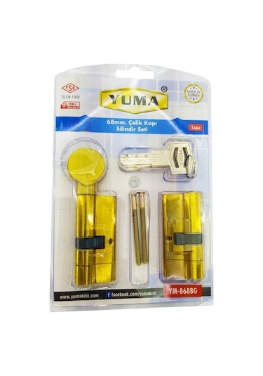 YUMA 68 MM BİLYALI TUZAKLI KAPI KİLİT GÖBEĞİ BAREL SETİ 2Lİ