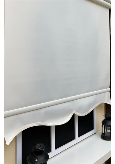 Düz Ekru Stor Perde Alüminyum Kasa Stb--5301