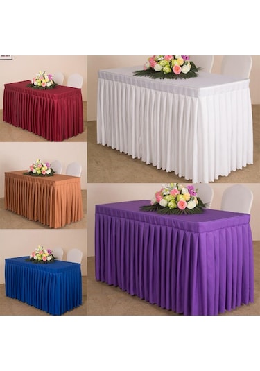 Suntek 47 'ev Masa Örtüsü Etek Düğün Ziyafet Parti Beyaz