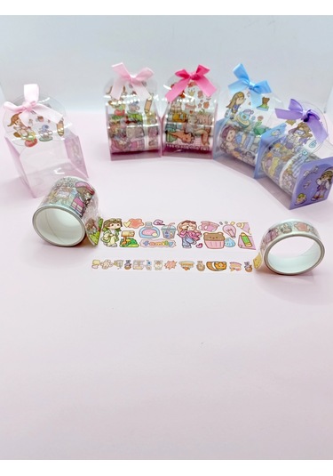 Fiyonk Çantalı Süslü Kız Şeffaf Desenli Bant - Pudra 1