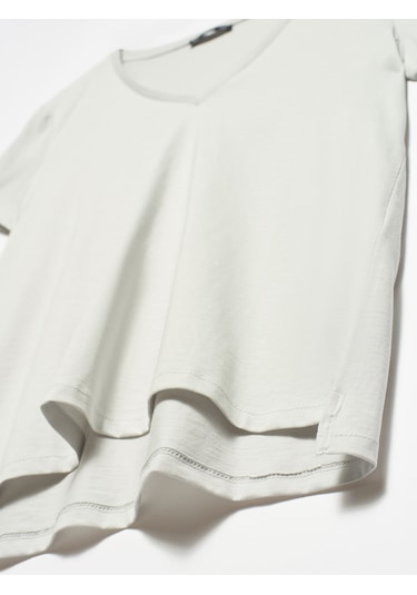 Dilvin 3470 %100 Pamuk V Yaka Basic T-shirt-gri