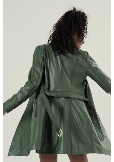 Rosana Yeşil Deri Mont 211611 001