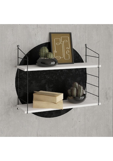 Decormet Armoni Raf Seti 2 Raflı 200 720 Beyaz Beyaz