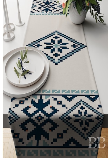 Belle Benoit Baskılı Runner & Koltuk Kırlent Kılıfı Set Desen3