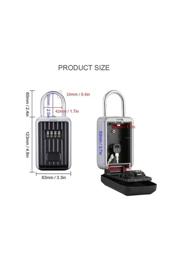 Pazly 4 Haneli Şifreli Dış Mekan Kilit Kutusu - Dayanıklı Anahtar Saklama Çubuğu Diğer