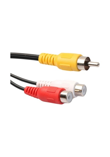 2 Adet - Anfi Y Kablo 1 Erkek Rca To 2 Dişi Rca Lale Tos Kablo - 25cm