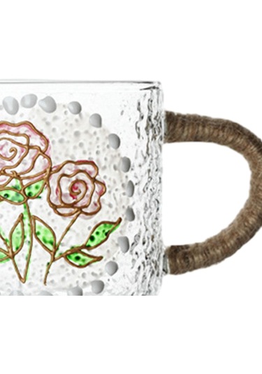 Suntek Cam Bardak Dekor Yaratıcı Hafif El Su-bardağı-gül Gül