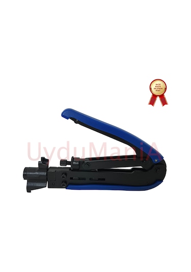 Sıkma Pensesi + Kablo Soyucu + 8 Adet Sıkmalı F Konnektör