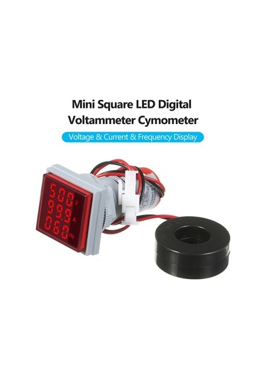 Besthome1 Mini Dijital Volt-ampermetre - 60-500v / 0-100a Ölçer, 3 Led Ekranlı Frekans Ve Akım Göstergesi