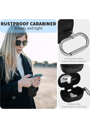 Vkemall Bose Quietcomfort Yeni Nesil Kulaklık İçin Silikon Korumalı Kılıf: Toz Engelleme Ve Kanca İle Siyah