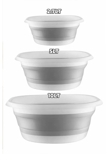 3'lü Katlanır Leğen, Katlanabilir Akordiyon Badya - Mutfak Banyo