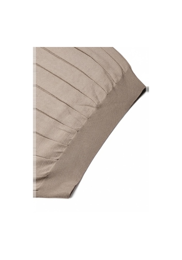 Deepsea Bej Dar Kesim Likralı Erkek Triko Kazak Bisiklet Yaka Şık Tasarım 2605433 Bej