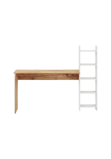 Kitaplıklı Fonksiyonel Çalışma Masası Atlantik Çam- Beyaz Atlantik Çam - Beyaz