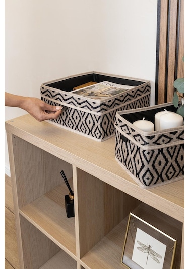 Bohe 2'li Çekmece Ve Raf Düzenleyici Sepet, 2'li Set Desenli