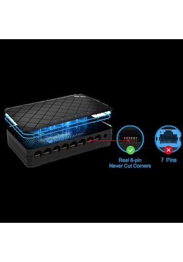 Reyee RG-ES05 5 Portlu 10/100 Fast Ethernet Tak Çalıştır Plastik Kasa Switch