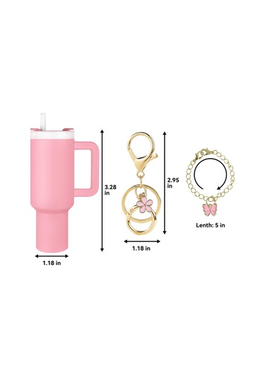 Monyee Mini Kupa Anahtarlık, Çift Yönlü Kullanim, Açelya Ve Çiçek Takıları, Lipstick/lip Balm Taşıyıcı, Akrilik+alloy Malzeme