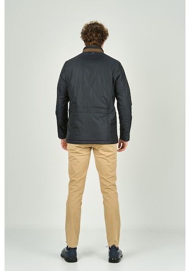 Daynax Erkek Dik Yaka Fermuarlı Ve Çıtçıt Kapamalı Cep Detaylı Mont Kaban 4520 Lacivert Lacivert