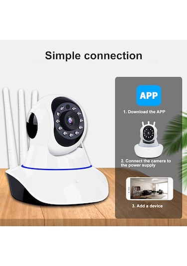Reedark Akıllı Wifi Gizlilik Kamerası 2mp 1080p, 355 Dönüş Açıısı, 11 Infrared Işık, Hareket Algılama, Gece Görüşü, Ev/ofis Güvenliği