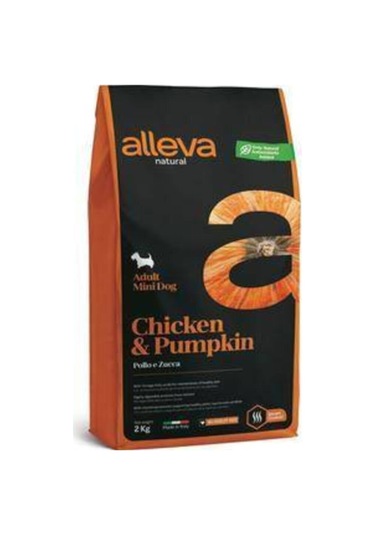 Alleva Tavuklu ve Balkabaklı Mini Irk Yetişkin Köpek Maması 12 KG