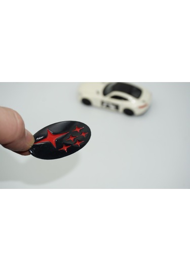 Dk Tuning Direksiyon Siyah Kırmızı Amblem Logo Arma Subaru İle Uy